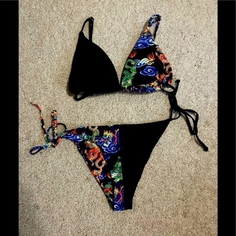 Zaful Black‎ Strappy Bikini size Medium